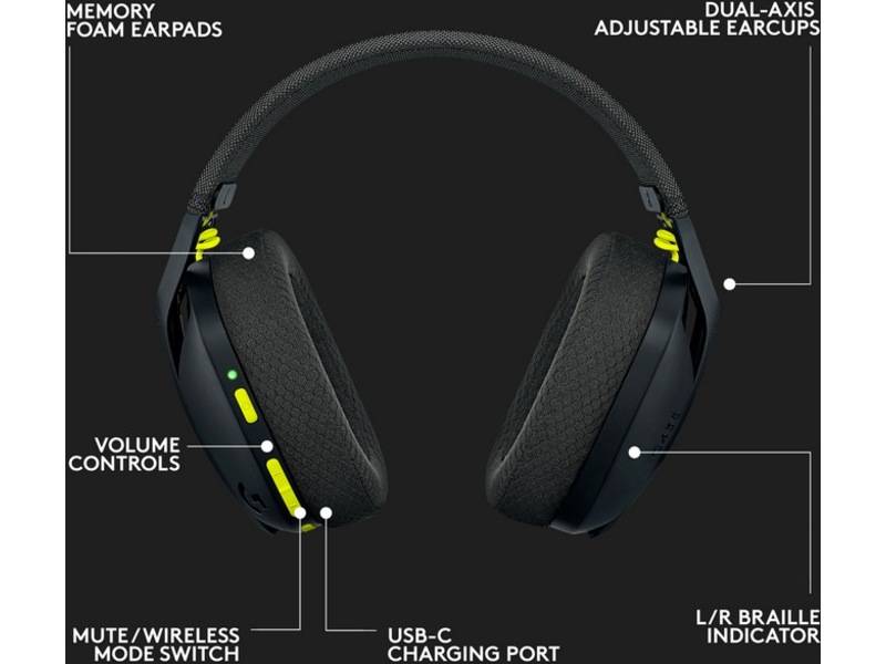 Logitech G435 LIGHTSPEED Trådløst Gaming Headset (sort) Gaming headset