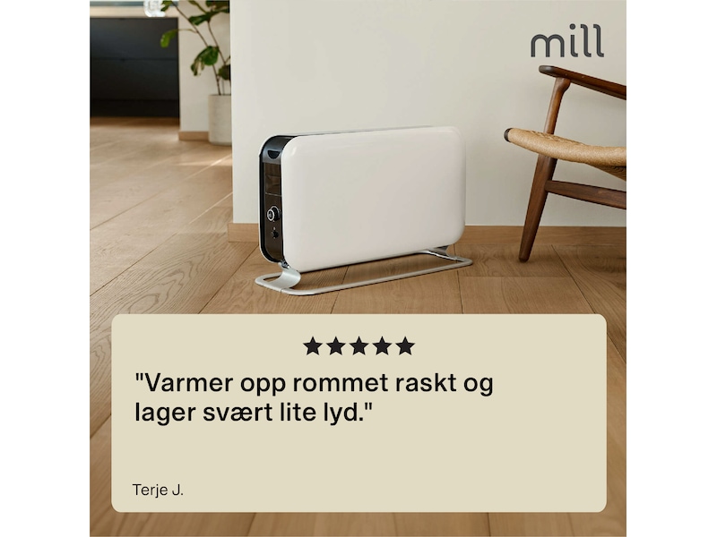 Mill Instant Max gulvovn 2200W LED (hvit) Frittstående varmeovner