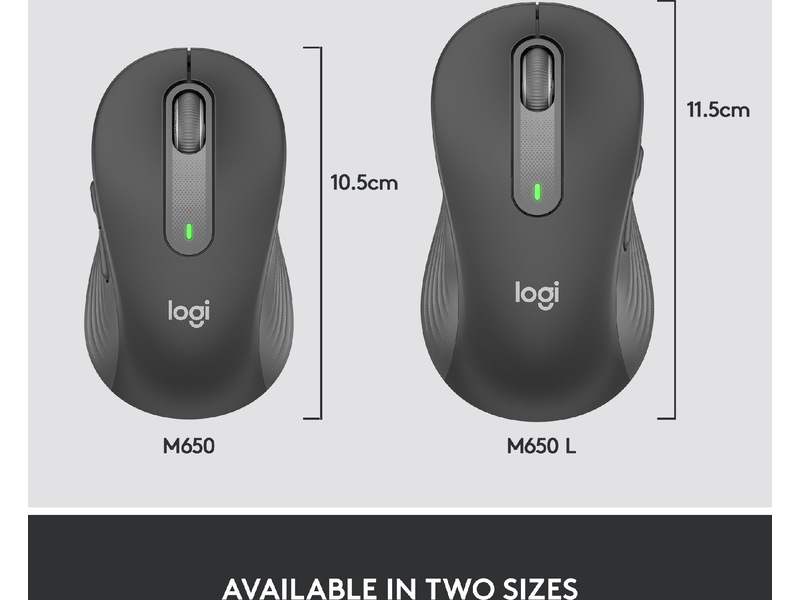 Logitech Signature M650 Large trådløs mus Grafittgrå Mus
