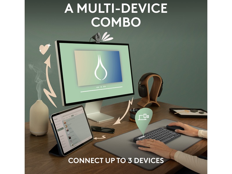 Pebble 2 Combo (sort) Mus & tastatur -kombipakker