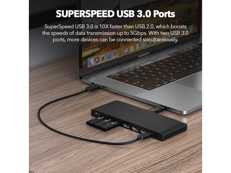 Andersson USB-D3000 USB-C 4K dockingstasjon (sort) Dockingstasjon & USB-HUB