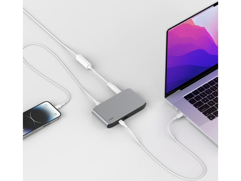 Belkin Connect Thunderbolt 4 5-i-1 Core Docking (grå) Dockingstasjon & USB-HUB
