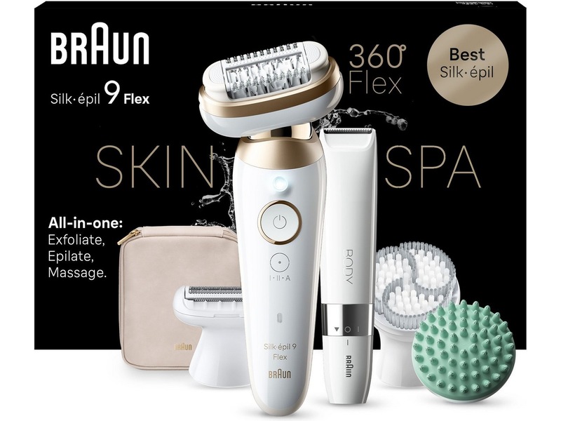 Braun Silk-épil 9 Flex 3S SkinSpa Epilator SES9-481 (hvit/gull) Epilator & IPL-hårfjerning