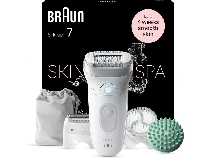 Braun Silk-épil 7 SkinSpa SE7-081 Epilator (hvit/sølv) Epilator & IPL-hårfjerning