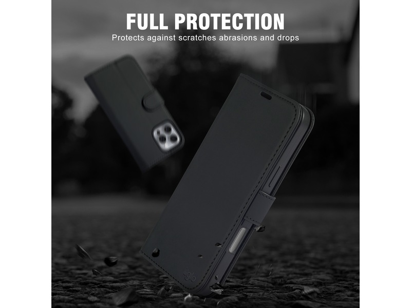iiglo iPhone 16 Pro Max Lommebokdeksel (sort) Deksel til mobiltelefon