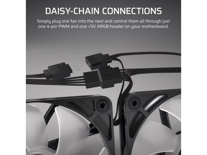 Corsair RS120 ARGB Vifte 3pk (hvit) Vifter