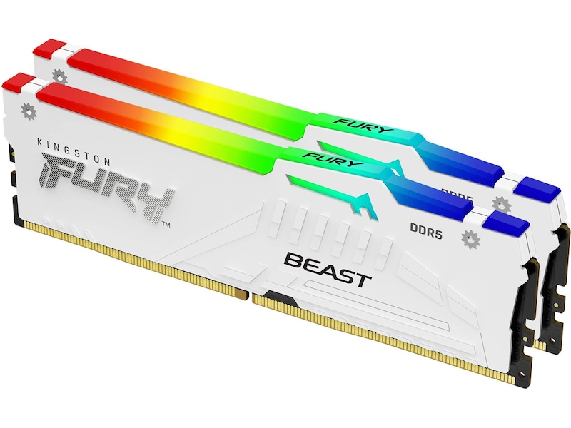 Kingston FURY Beast RGB DDR5 6000MHz 32GB Hvit Minnebrikker