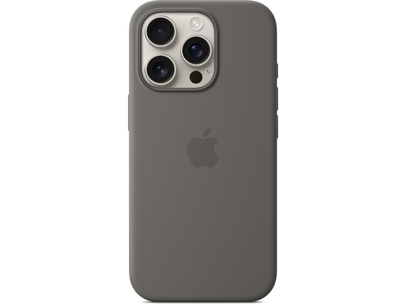 Apple iPhone 16 Pro Silikondeksel (steingrå) Deksel til mobiltelefon