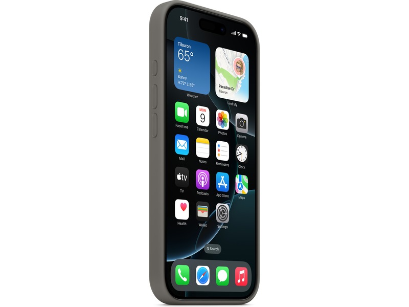 Apple iPhone 16 Pro Silikondeksel (steingrå) Deksel til mobiltelefon