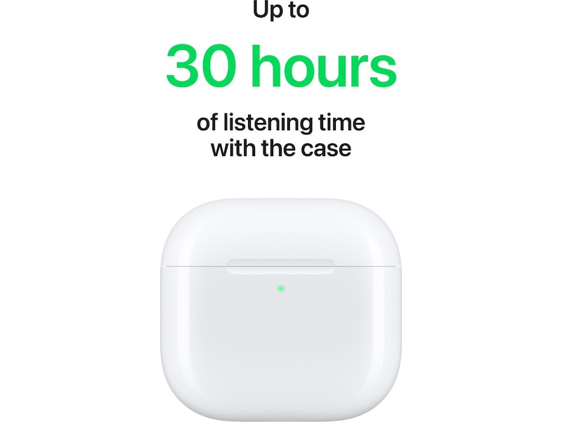 Apple AirPods 4 trådløse ørepropper, In-Ear (hvit) Ørepropper