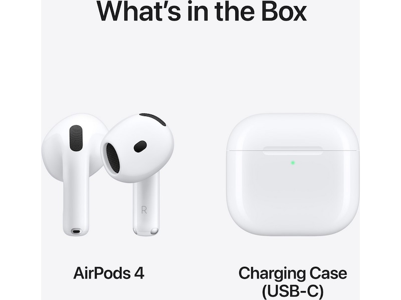 Apple AirPods 4 trådløse ørepropper, In-Ear (hvit) Ørepropper