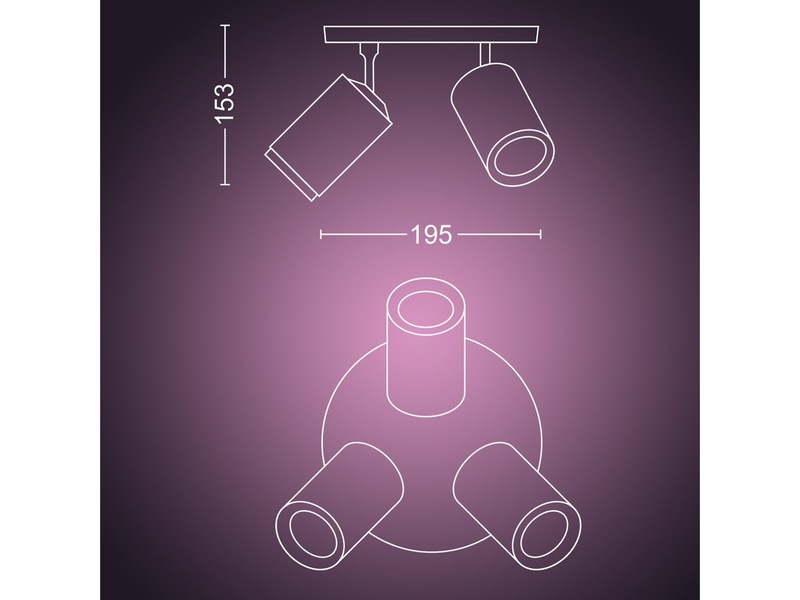 Philips Hue Trippelt Fugato-spotlight (hvit) Taklampe