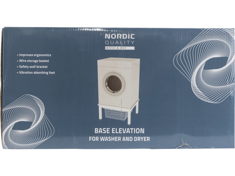 Nordic Quality basehøyde for vaskemaskin/tørketrommel med kurv Tilbehør til vaskemaskin og tørketrommel