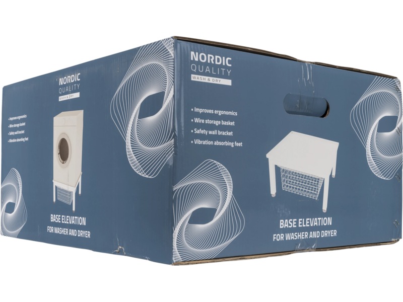 Nordic Quality basehøyde for vaskemaskin/tørketrommel med kurv Tilbehør til vaskemaskin og tørketrommel