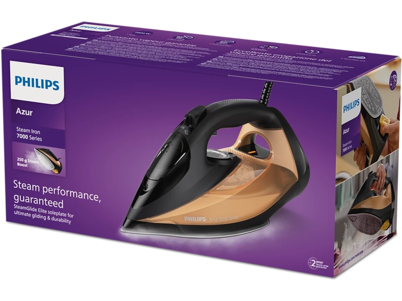 Philips 7000 Series DST7040/81 Dampstrykejern (sort/gull) Strykejern