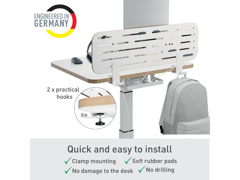 Leitz Ergo Organiseringstavle Pegboard med laptopholder, 80x25 cm Monteringstavler