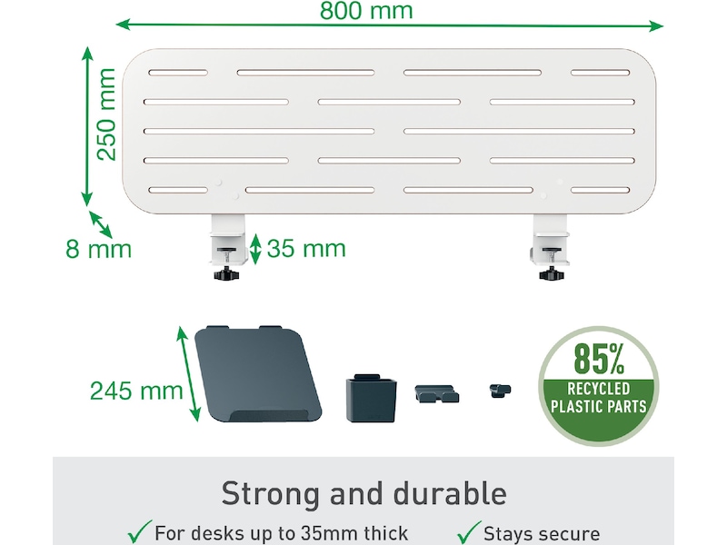 Leitz Ergo Organiseringstavle Pegboard med laptopholder, 80x25 cm Monteringstavler