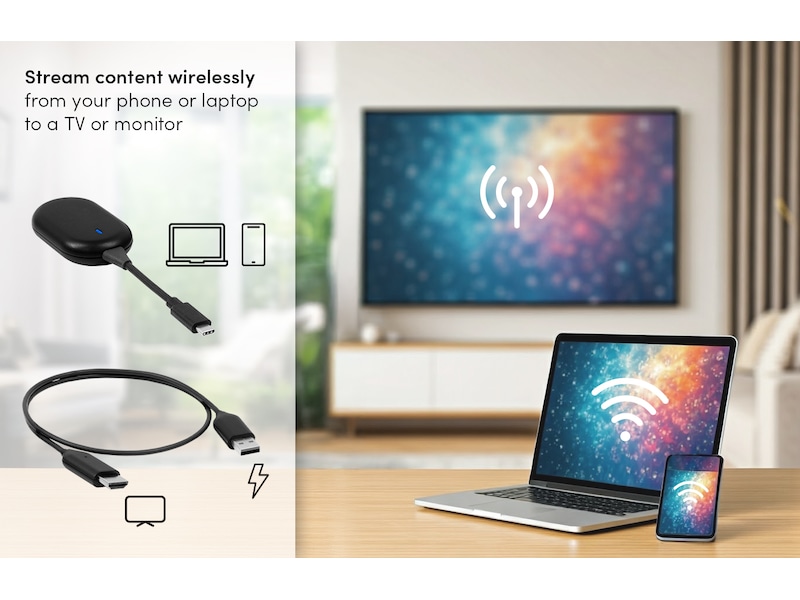 Andersson USB-C - HDMI - Trådløs P2P Adapter og kabel