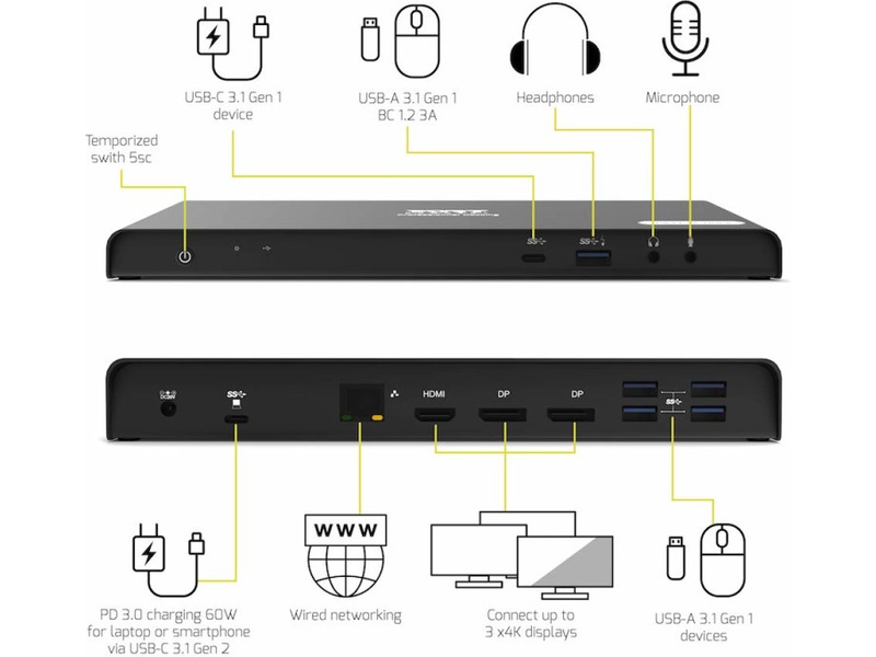 Port Design Docking Station Type C Office 3x4K 85W Dockingstasjon & USB-HUB