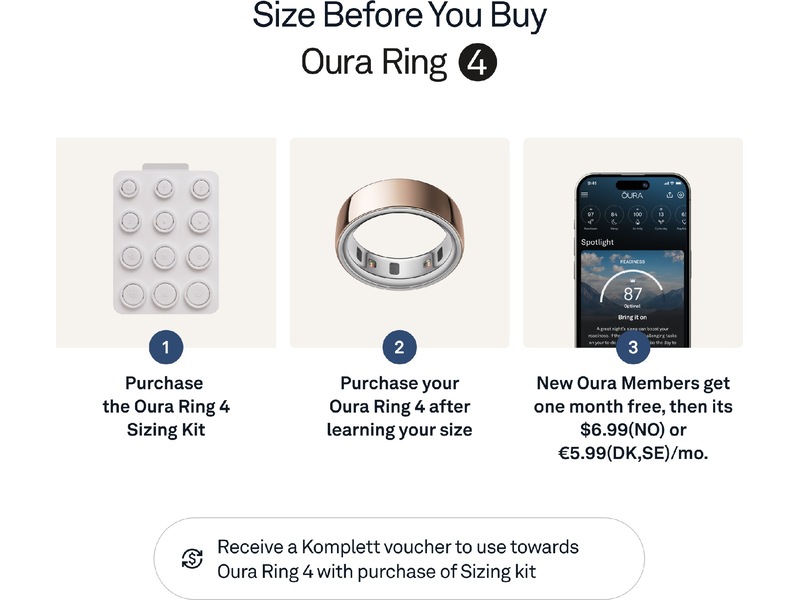 Oura Ring 4 Smart Ring str. 7 (rosegull) Smart ring