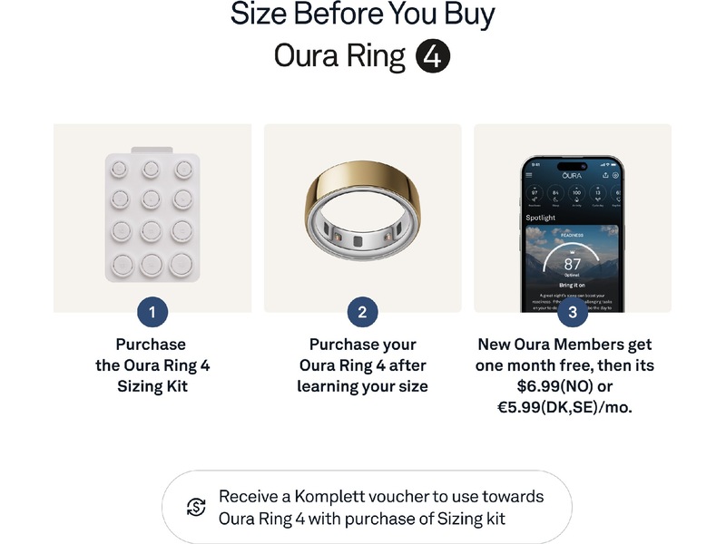 Oura Ring 4 Smart Ring str. 8 (gull) Smart ring