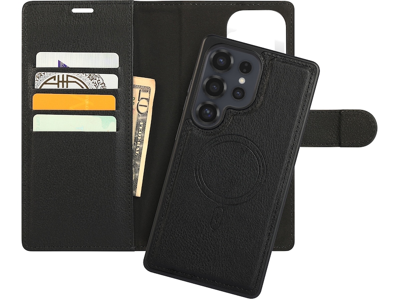 iiglo Galaxy S25 Ultra 2-i-1 Lommebokdeksel (sort) Deksel til mobiltelefon