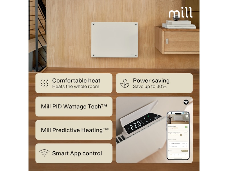 Mill Glass Smart WiFi Gen 4 panelovn 400W Panelovner