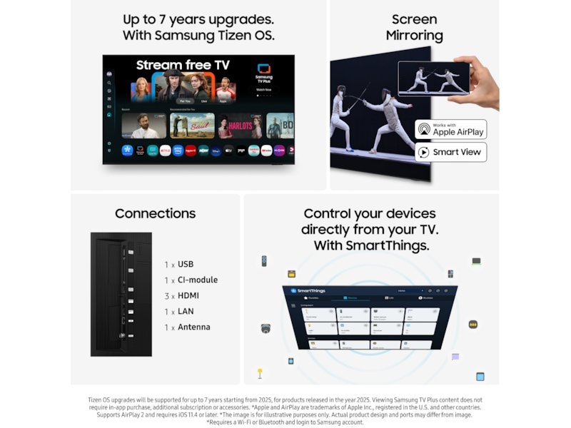 Samsung 55" Q7F2 QLED 4K Smart TV (2025) 50 - 59 tommer TV