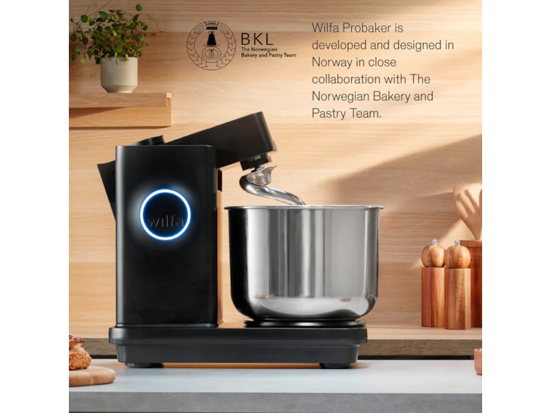 Wilfa KM2BS-T70 Probaker Timer med stålkrok (sort) Kjøkkenmaskiner