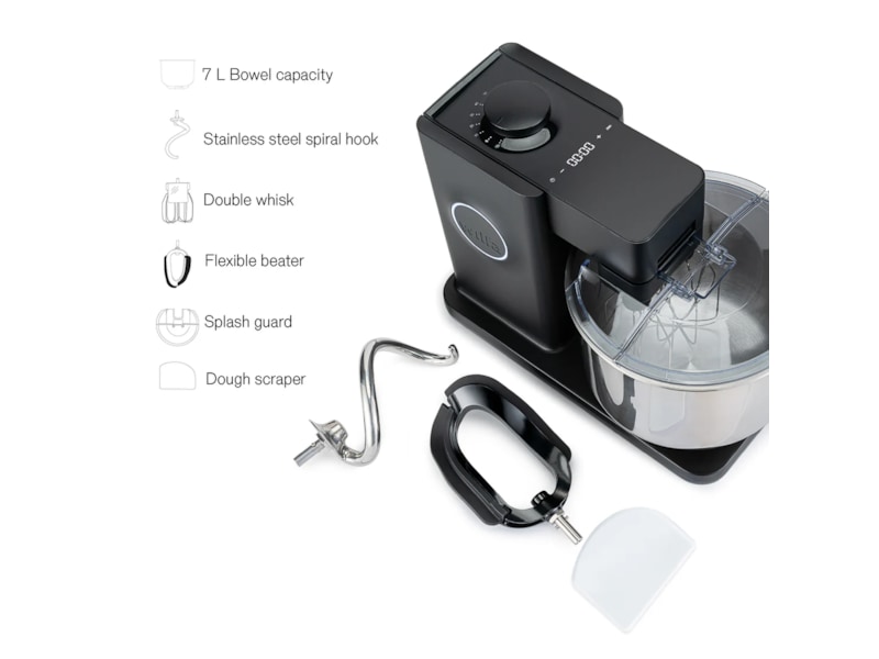 Wilfa KM2BS-T70 Probaker Timer med stålkrok (sort) Kjøkkenmaskiner