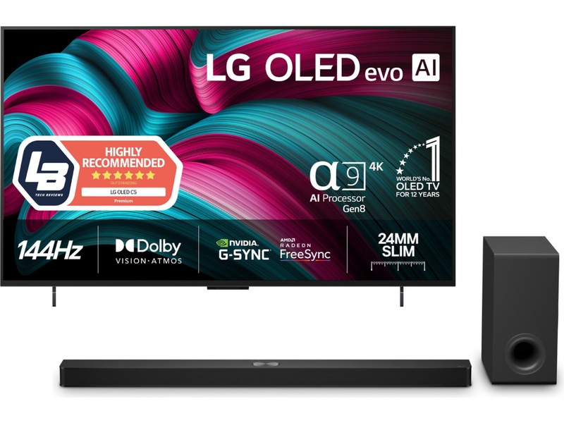 LG 42" C5 AI 4K OLED Smart TV (2025) Bundle 20 - 49 tommer TV