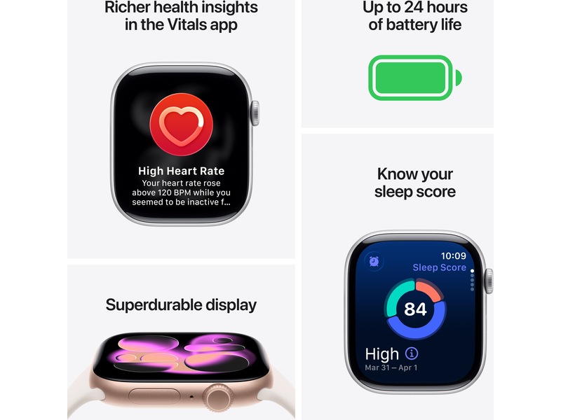 Apple Watch Series 11 GPS + LTE 42mm Aluminium (stellargrå) Smartklokker