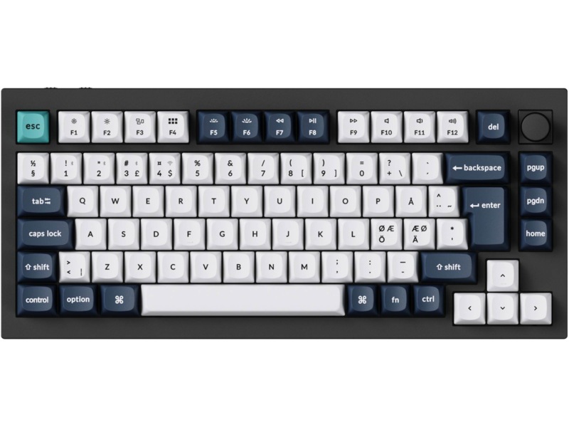 Keychron Q1 MAX 75% Trådløst Tastatur Brown Switches -B-Grade Demo tastatur