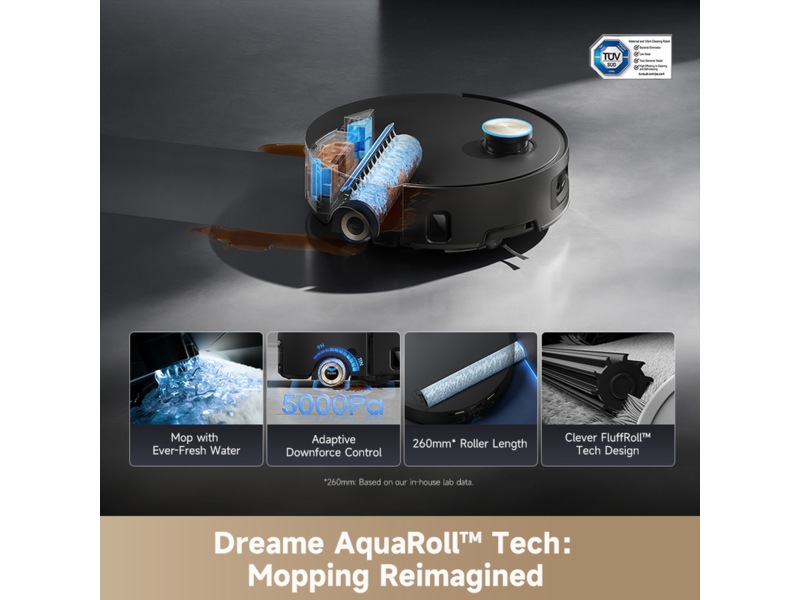 Dreame Aqua10 Ultra Roller Robotstøvsuger (sort) Robotstøvsugere