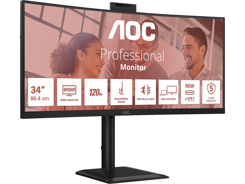 AOC 34" curved skjerm CU34E4CW Skjermer