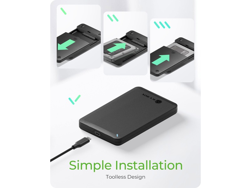 Icy Box 2,5" SATA HDD/SSD kabinett Eksterne kabinetter