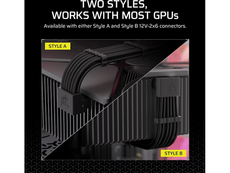 Corsair PSU 90° 12V-2x6 stil A-kabel Tilbehør