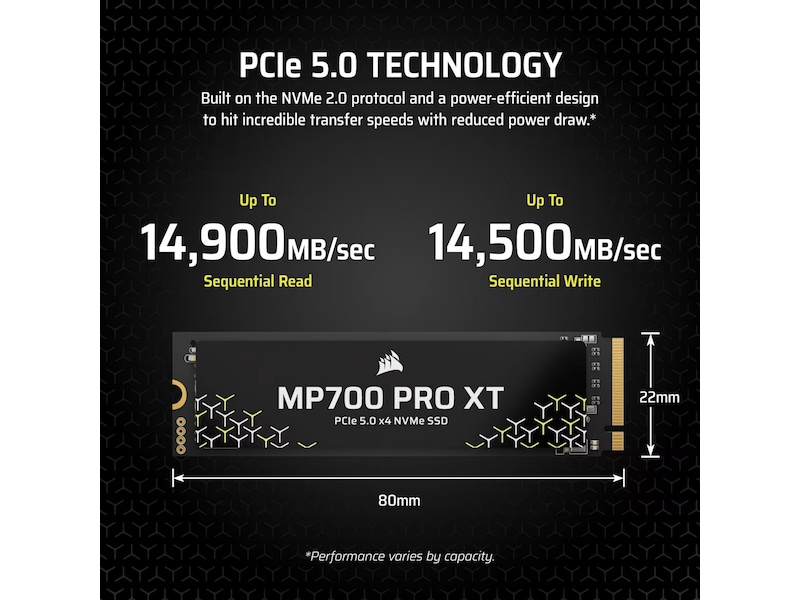 Corsair MP700 Pro XT NVMe M.2 SSD 2TB SSD M.2