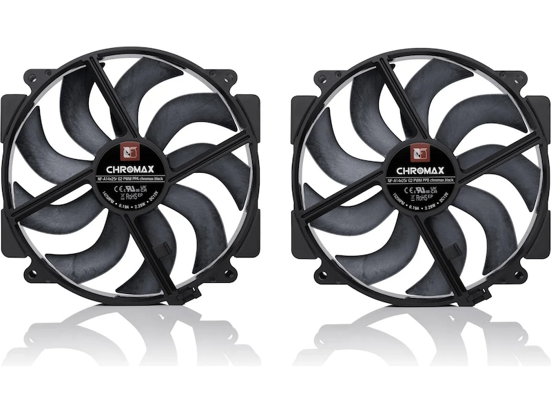 Noctua NF-A14x25r G2 PWM Sx2-PP chromax.black Vifte Vifter