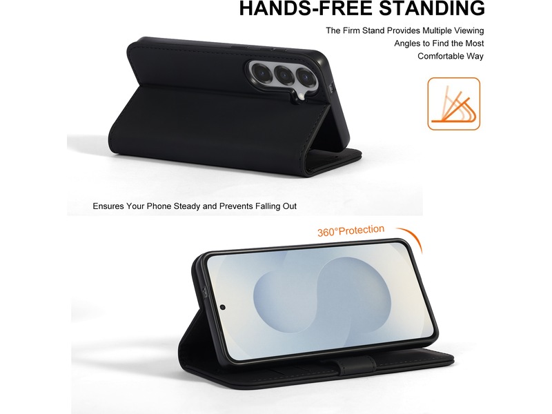 iiglo Galaxy S26 Lommebokdeksel (sort) Deksel til mobiltelefon