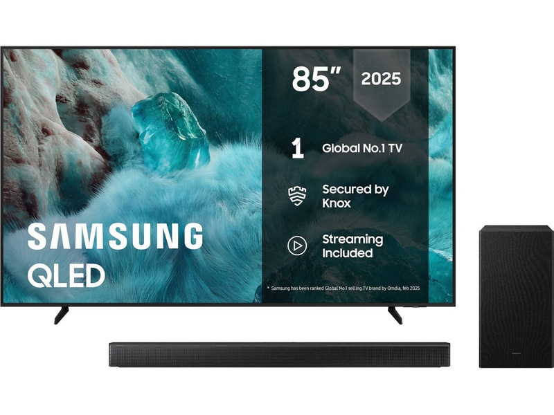 Samsung 85" Q7FA QLED 4K Smart-TV (2025) + lydplanke 50 - 59 tommer TV