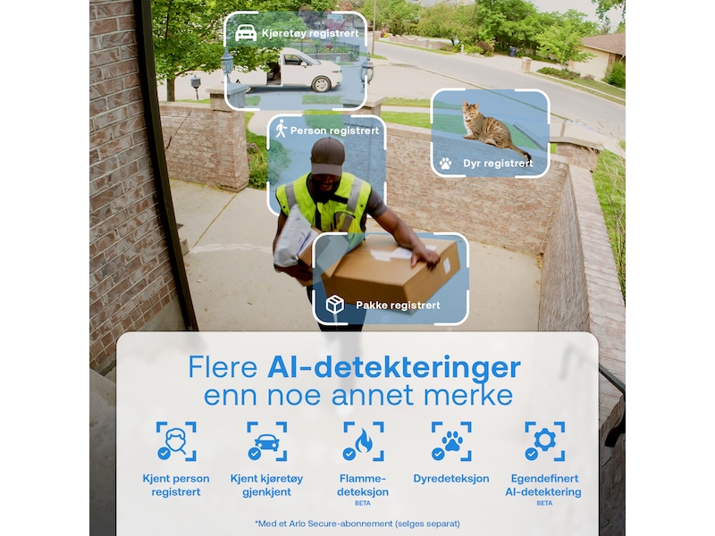 Arlo Essential 3 HD utendørs overvåkningskamera 2-pakning Overvåkningskameraer