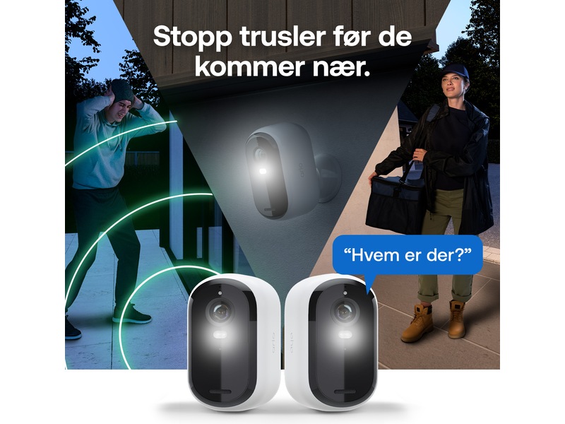 Arlo Essential 3 HD utendørs overvåkningskamera 2-pakning Overvåkningskameraer