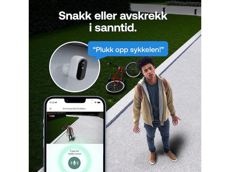 Arlo Essential 3 HD utendørs overvåkningskamera 2-pakning Overvåkningskameraer