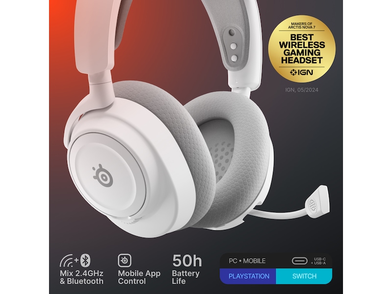 SteelSeries Arctis Nova 7 Gen 2 Trådløst Gamingheadset (hvit) -B-Grade Demo headset
