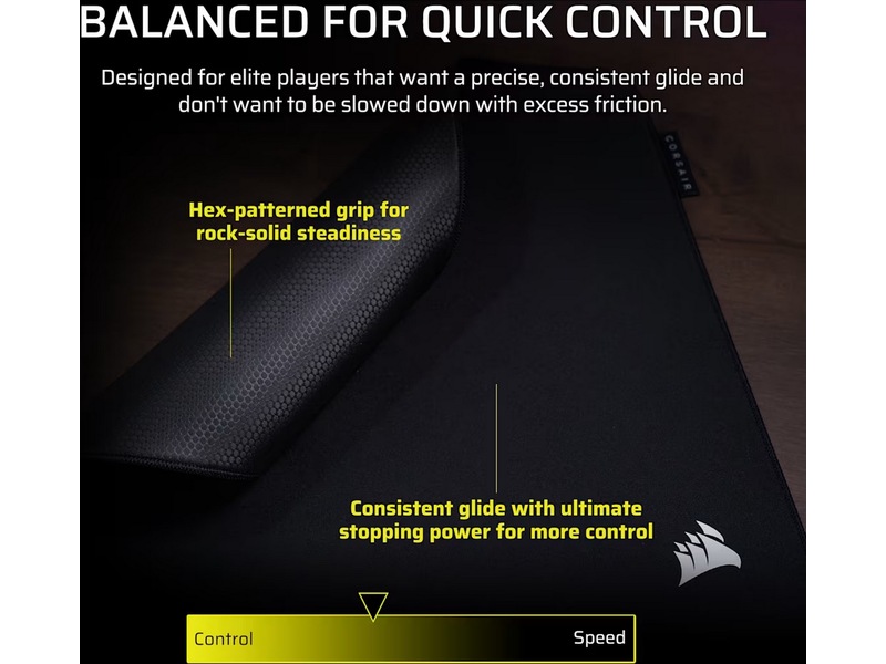 CORSAIR MM PRO Medium Control Gaming Mouse Pad (sort) Gamingmusematte