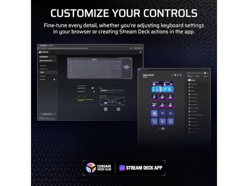 Corsair Galleon 100 SD RGB Stream Deck-integrert Gamingtastatur Gamingtastatur