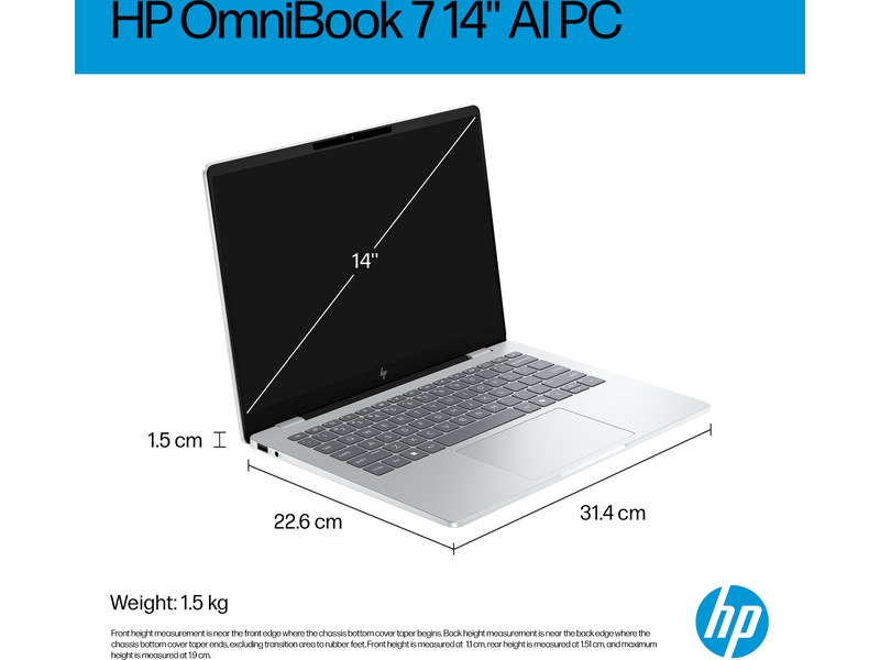 HP OmniBook 7 AI 14-fr0071no 14" 2K OLED -B-Grade Demo bærbar PC