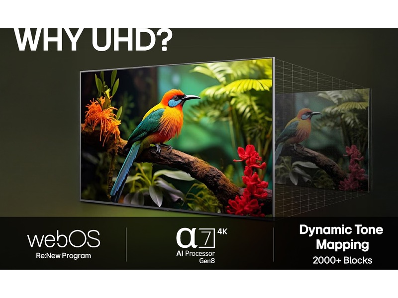 LG 75'' UA75 AI 4k Smart TV (2025) -B-Grade Demo TV/projektor