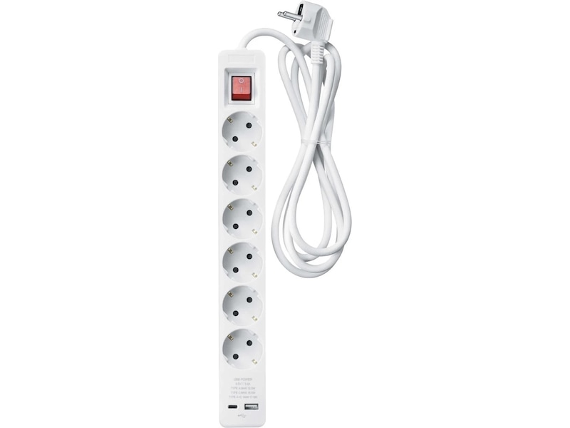 Andersson PWS-C2000 6-veis strømforgrener 3m 2-pack Skjøtekabel & forgrener